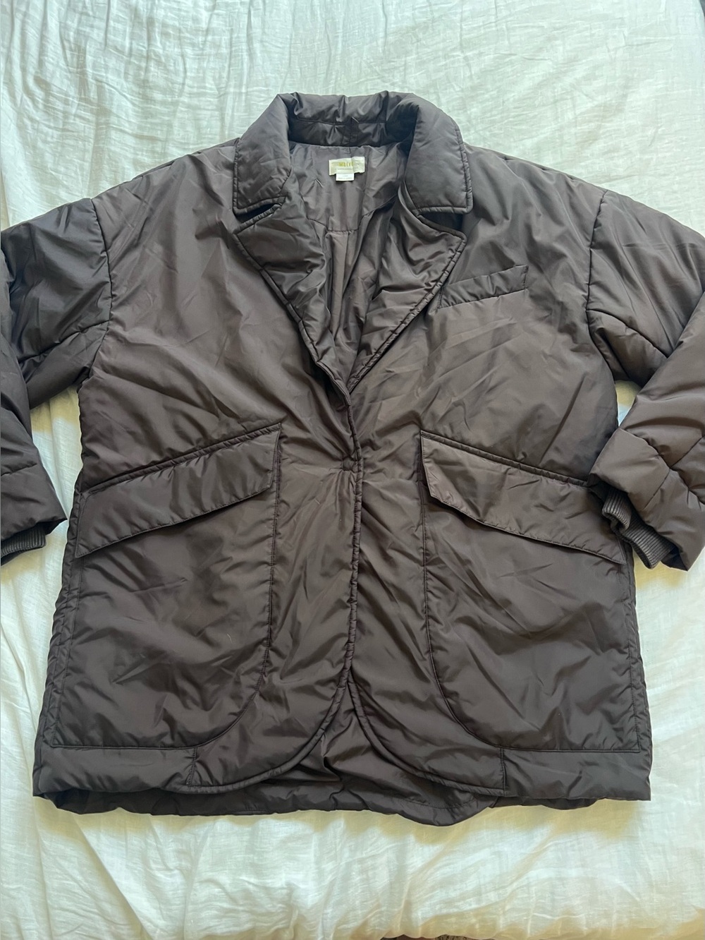 Anthropologie Maeve Brown Puffer Jacket Large